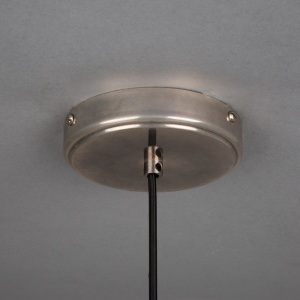 Parva Ceramic Bathroom Pendant Light 14cm, Black Clay IP44